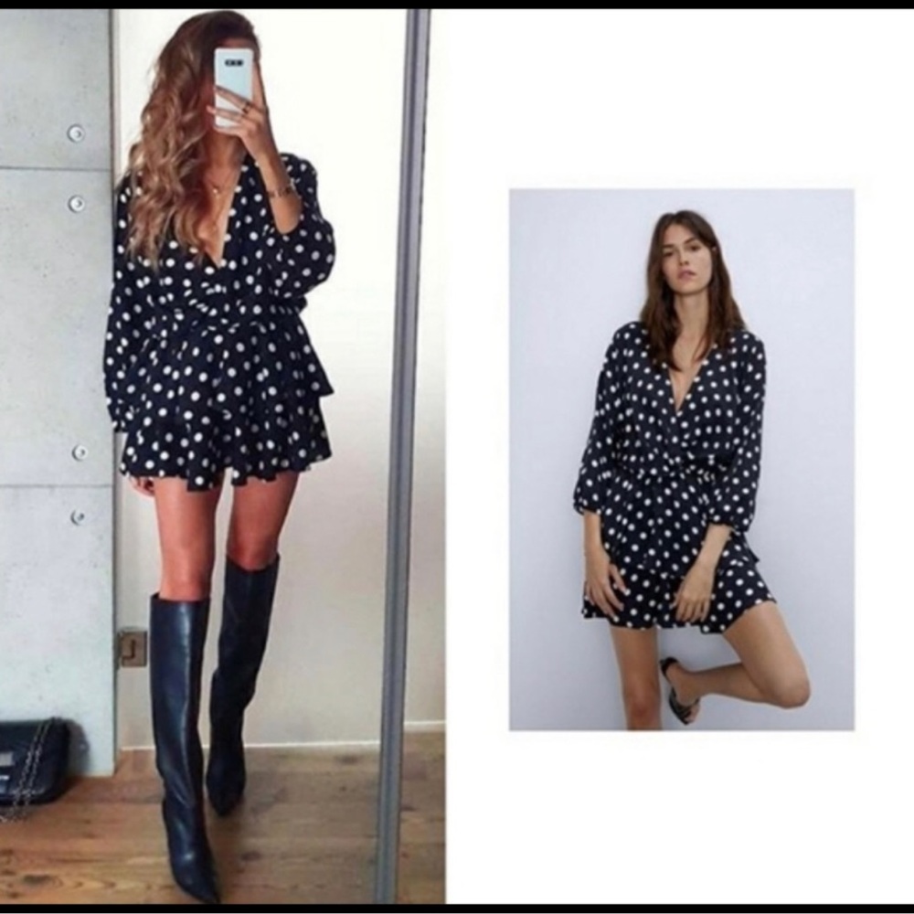 Zara polka dot dress, never worn size small